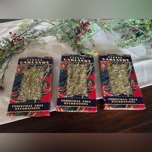New in boxes, Set of 3 Antique Gold Thin Garland (2 meters in length each) 🎄